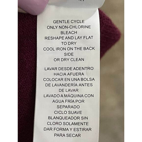 Michael Kors Women's Maroon sweater W/Dark Faux Fur sleeves Medium - Picture 6 of 6